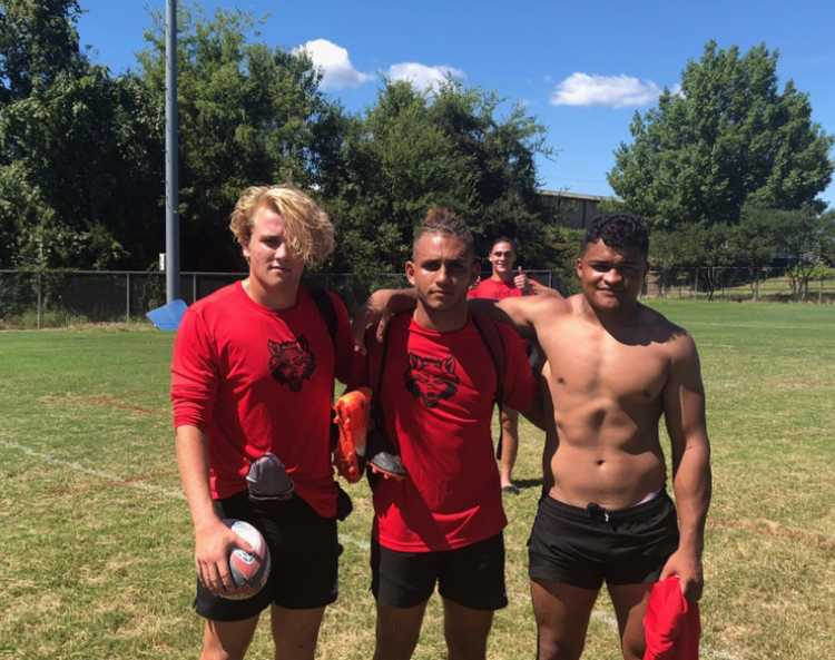 Zack & Red Wolves Rugby teammates.