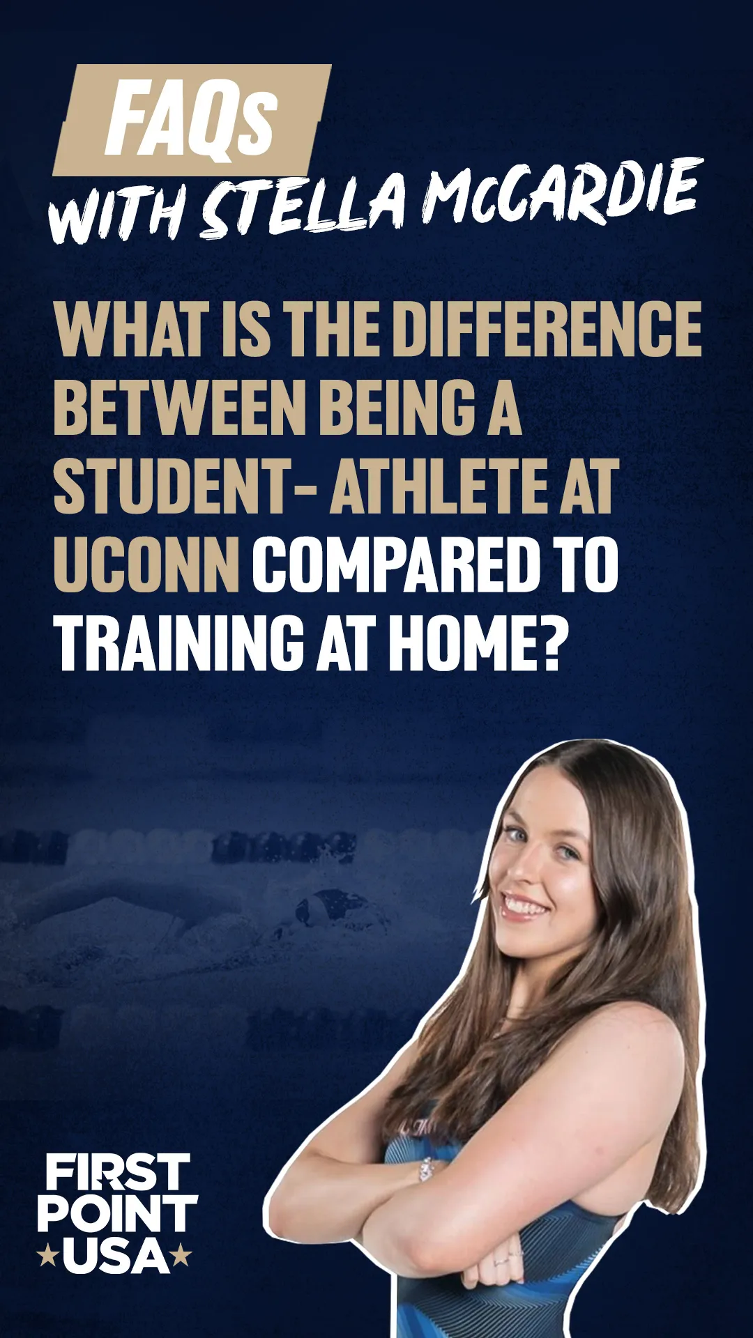 What is the difference between being a student-athlete at UCONN compared to training at home